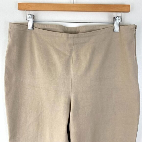 Soft Surroundings Pull On Chino Pants Women's Size 10 Tan High Rise Straight Leg - Picture 8 of 16